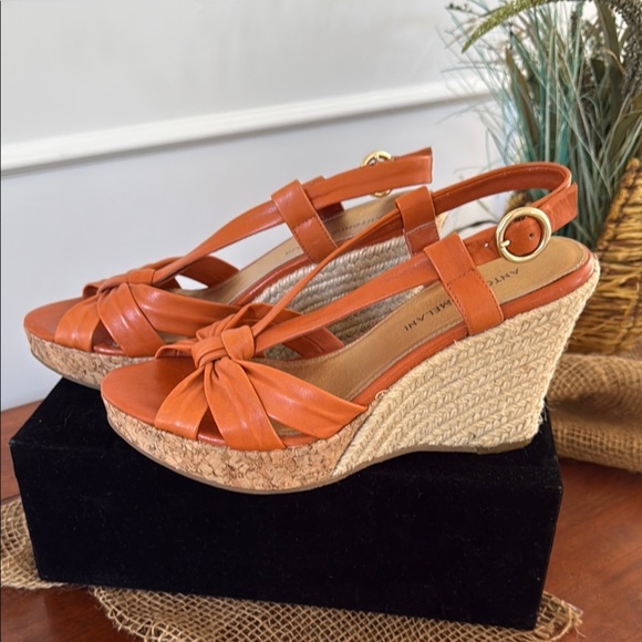 Michael Kors Shoes - Antonio Melani Women's Orange Wedge Sandals size 7.5